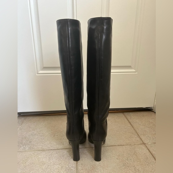 Diane von Furstenberg DVF Gladyss Black Real Leather Knee High Boots size 7.5 - Picture 3 of 9